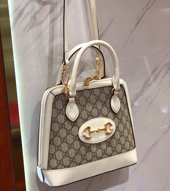 Gucci GG Supreme Canvas Top Handle Bag 621220 White