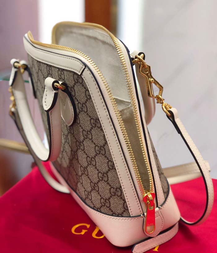 Gucci GG Supreme Canvas Top Handle Bag 621220 White