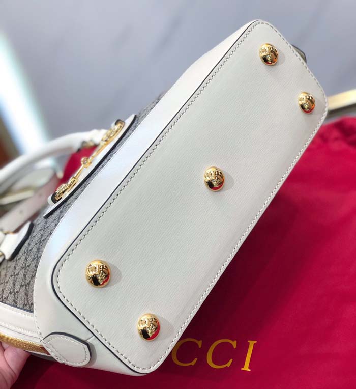 Gucci GG Supreme Canvas Top Handle Bag 621220 White