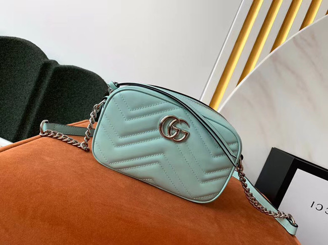 Gucci GG Marmont Matelasse samll Shoulder Bag 447632 Pastel green