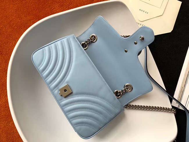 Gucci GG Marmont small shoulder bag 443497 Pastel blue
