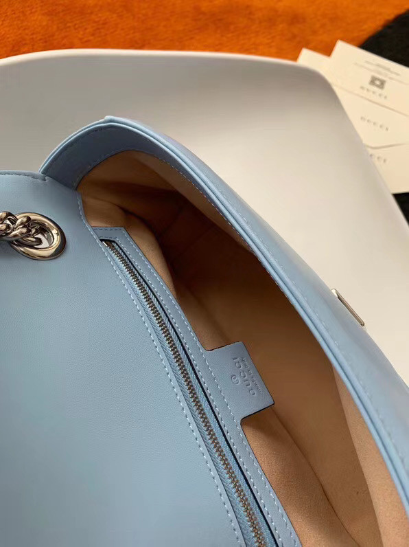 Gucci GG Marmont small shoulder bag 443497 Pastel blue