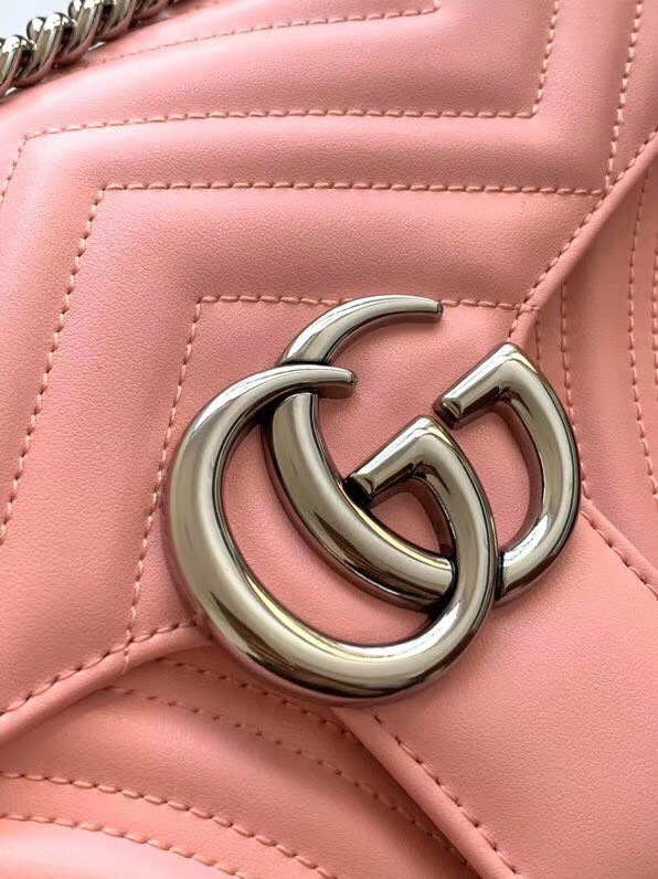Gucci GG Marmont small shoulder bag 443497 Pastel pink