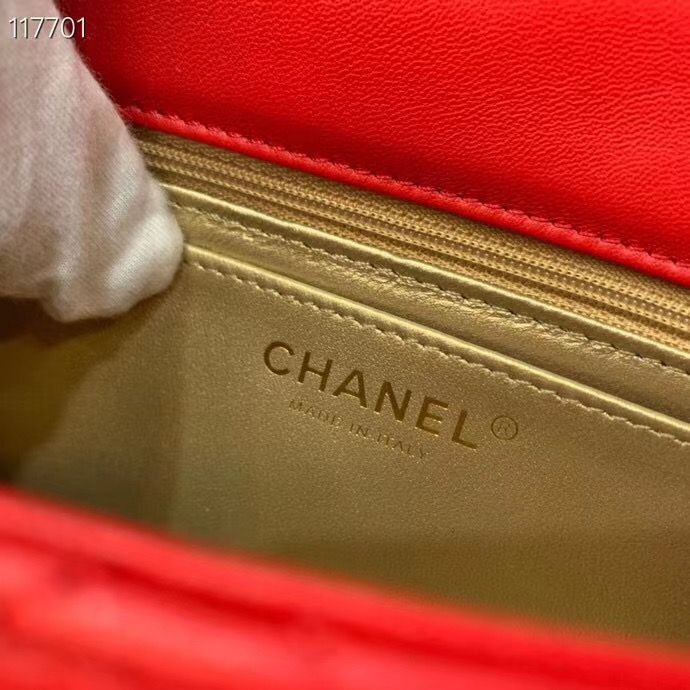 Chanel MINI Flap Bag Original Sheepskin Leather AS1786 Red