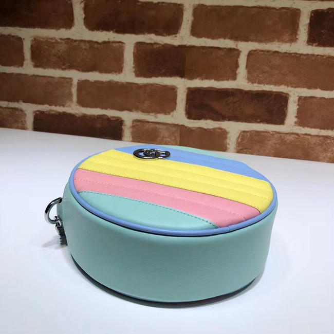 Gucci GG Marmont mini round shoulder bag 550154 Multicolored pastel