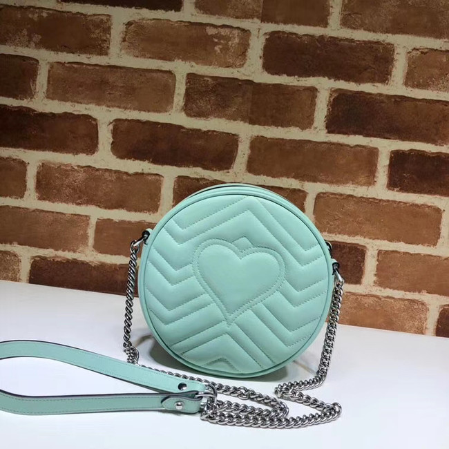 Gucci GG Marmont mini round shoulder bag 550154 Pastel green