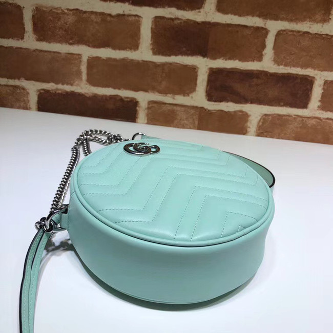 Gucci GG Marmont mini round shoulder bag 550154 Pastel green