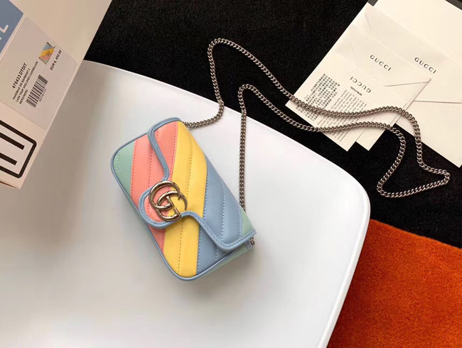 Gucci GG Marmont super mini bag 476433 Multicolored pastel