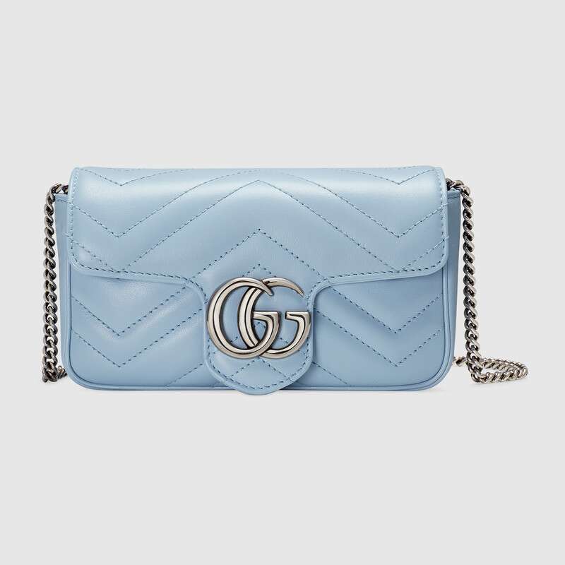 Gucci GG Marmont super mini bag 476433 Pastel blue