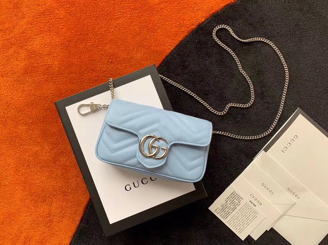 Gucci GG Marmont super mini bag 476433 Pastel blue