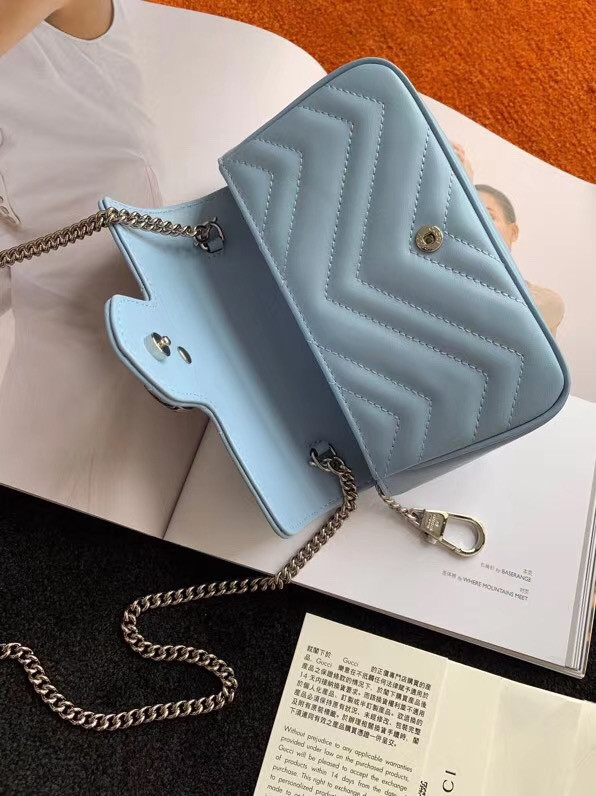 Gucci GG Marmont super mini bag 476433 Pastel blue