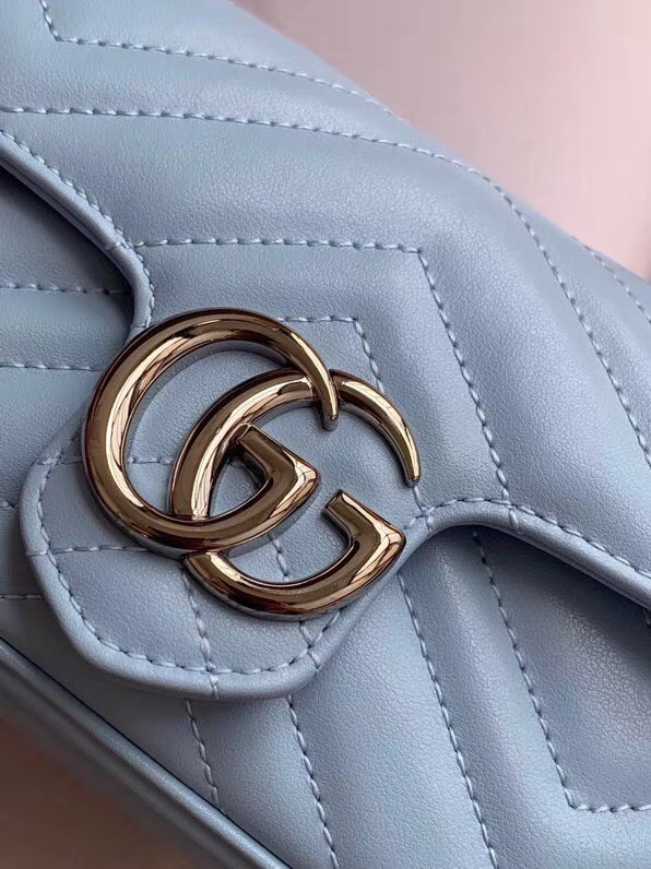 Gucci GG Marmont super mini bag 476433 Pastel blue