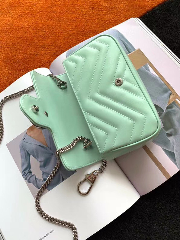 Gucci GG Marmont super mini bag 476433 Pastel green