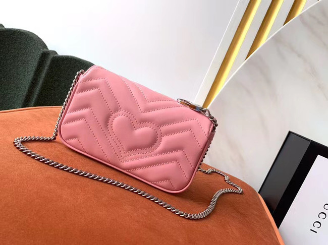 Gucci GG Marmont super mini bag 476433 Pastel pink