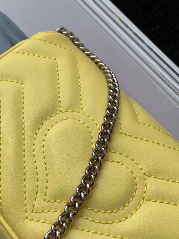 Gucci GG Marmont super mini bag 476433 Pastel yellow