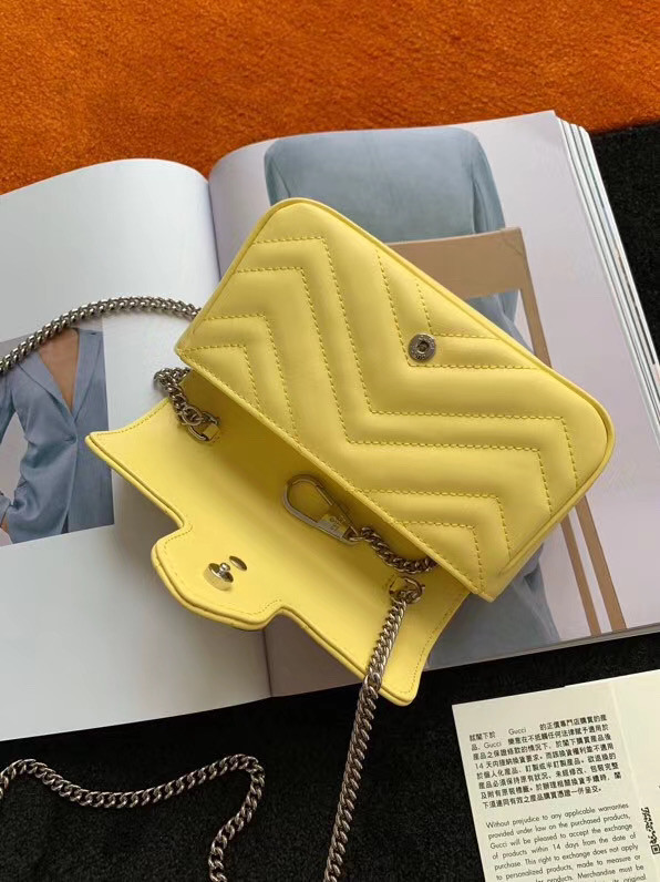 Gucci GG Marmont super mini bag 476433 Pastel yellow