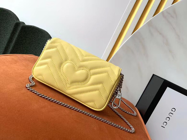 Gucci GG Marmont super mini bag 476433 Pastel yellow