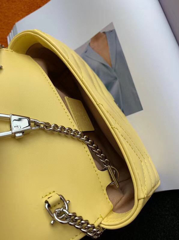 Gucci GG Marmont super mini bag 476433 Pastel yellow