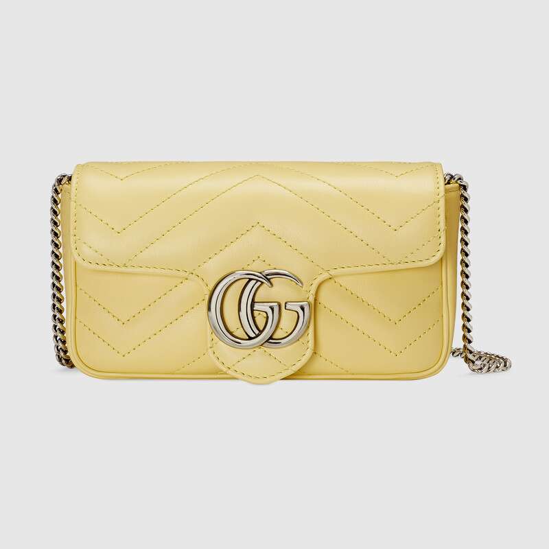 Gucci GG Marmont super mini bag 476433 Pastel yellow