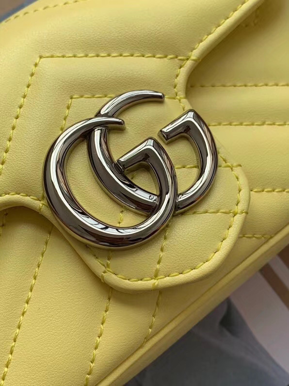 Gucci GG Marmont super mini bag 476433 Pastel yellow
