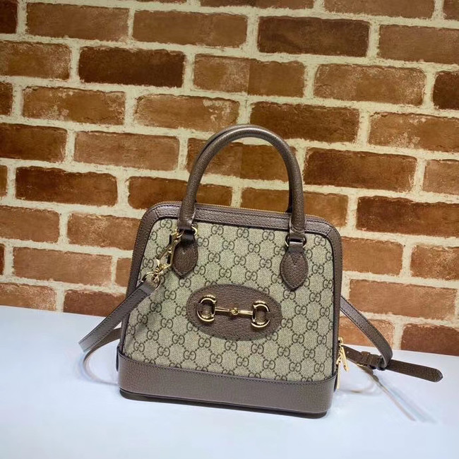 Gucci GG Supreme Canvas Top Handle Bag 621220 Khaki