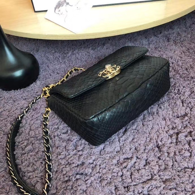 CHANEL 19 Flap Bag Original Snake skin flap bag AS1160 Black