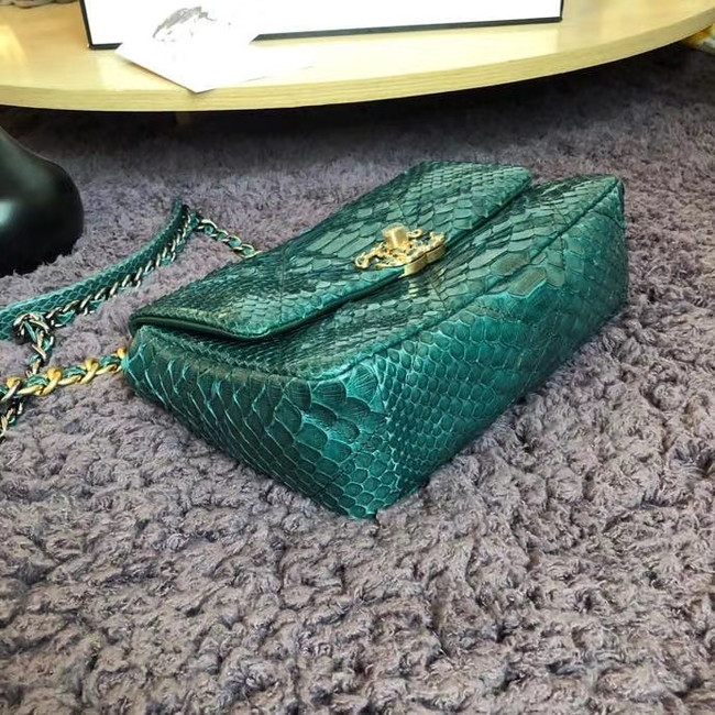 CHANEL 19 Flap Bag Original Snake skin flap bag AS1160 green