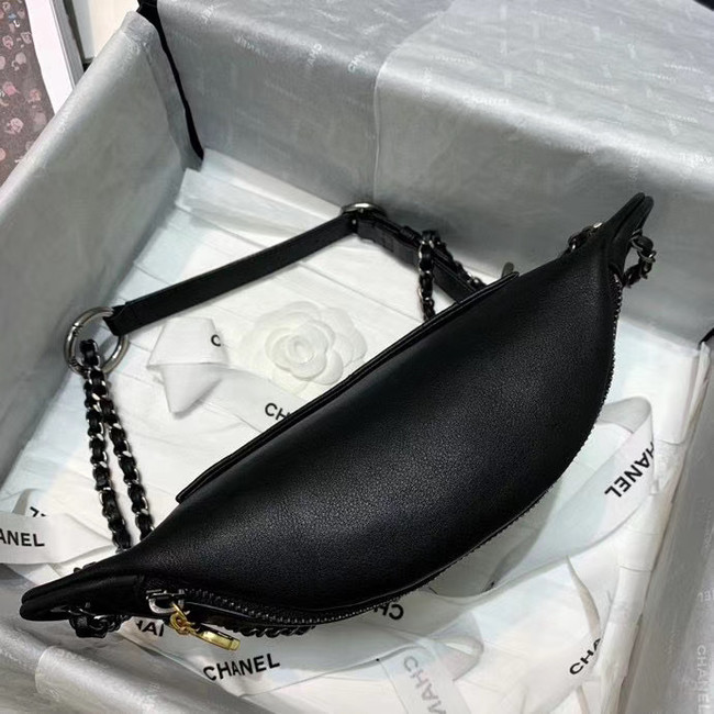 Chanel 19 Bodypack Sheepskin Leather AS1783 black