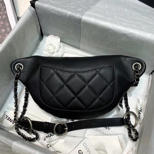 Chanel 19 Bodypack Sheepskin Leather AS1783 black