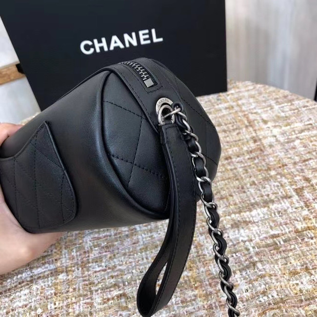 Chanel Original Sheepskin Leather Bowling Bag AS1779 black
