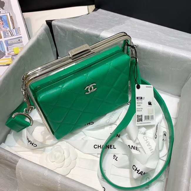 Chanel Original Sheepskin Leather clutch bag AS1732 green