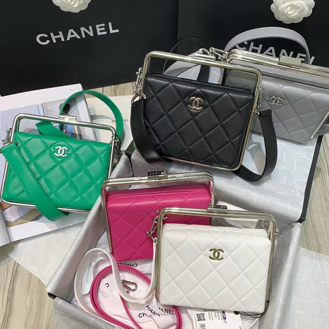 Chanel Original Sheepskin Leather clutch bag AS1732 green
