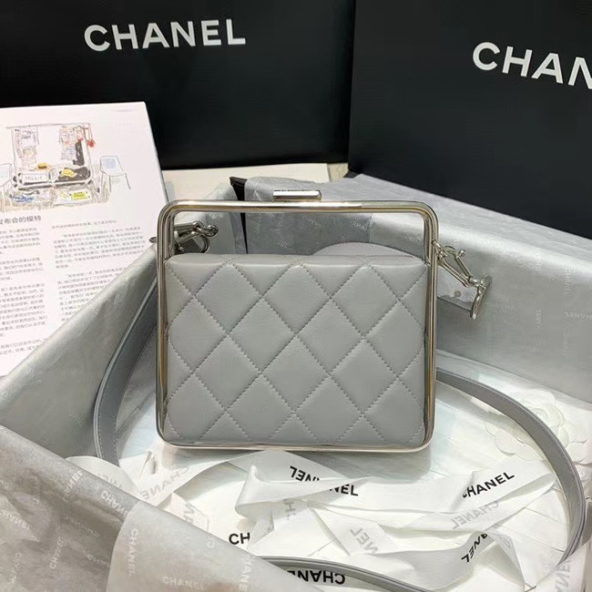 Chanel Original Sheepskin Leather clutch bag AS1732 grey