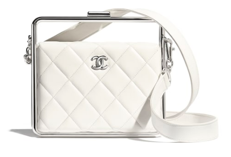 Chanel Original Sheepskin Leather clutch bag AS1732 white