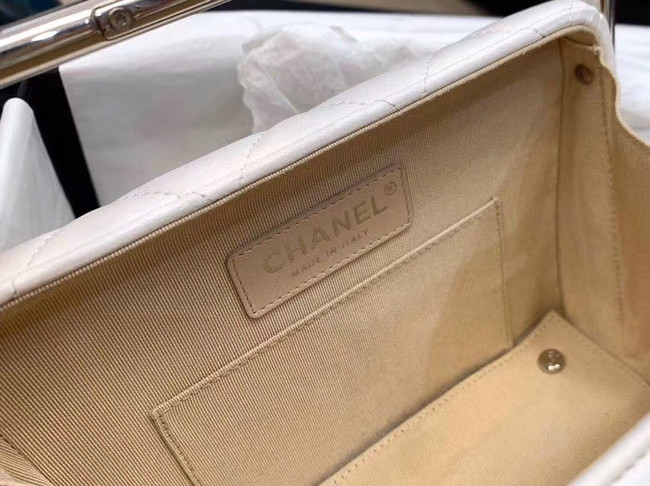 Chanel Original Sheepskin Leather clutch bag AS1732 white