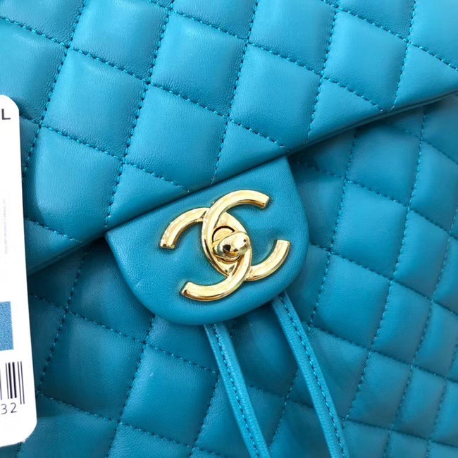 Chanel Backpack Sheepskin Original Leather 83431 sky blue