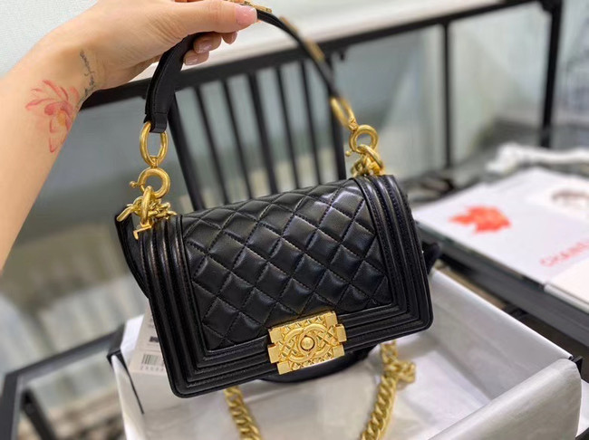 Small boy chanel handbag AS67085 black