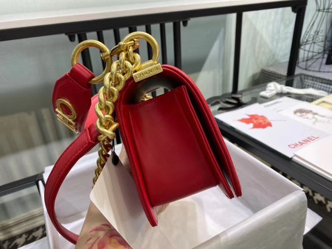 Small boy chanel handbag AS67085 red