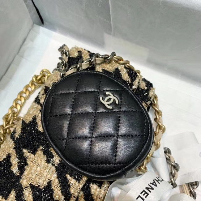 CHANEL 19 Flap Bag WOC 33817 apricot&Black