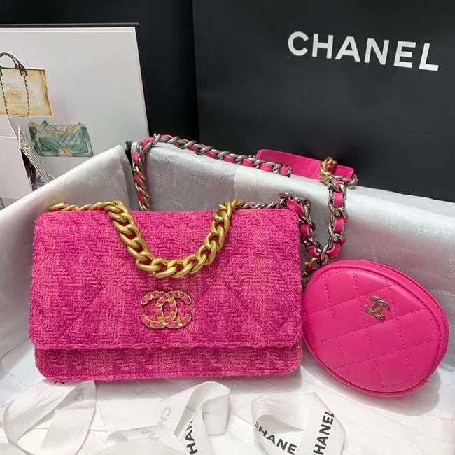 CHANEL 19 Flap Bag WOC 33817 rose