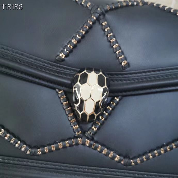 BVLGARI Serpenti Forever leather shoulder bag 288656 black