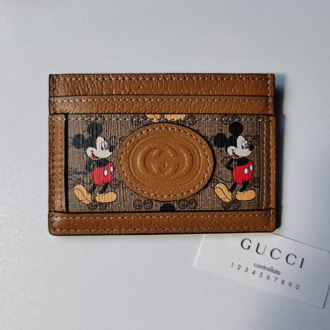 Gucci Disney x card case 602535 brown