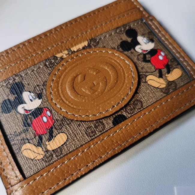 Gucci Disney x card case 602535 brown