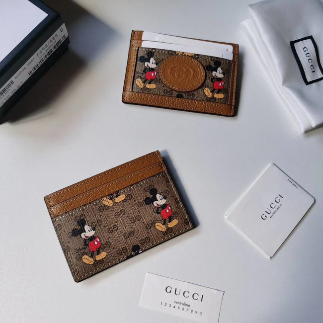 Gucci Disney x card case 602535 brown