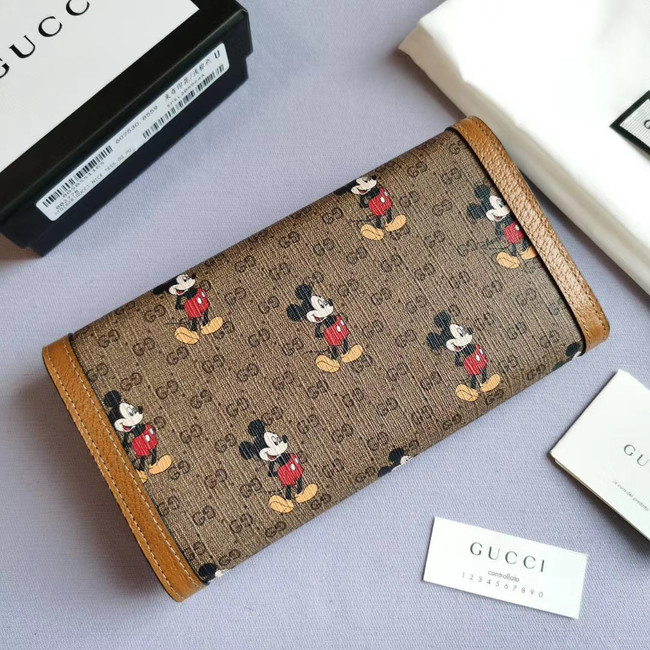Gucci Disney x continental wallet 602530 brown