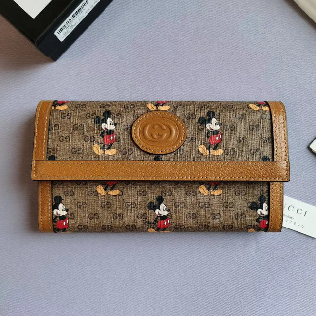 Gucci Disney x continental wallet 602530 brown