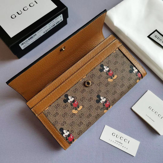 Gucci Disney x continental wallet 602530 brown