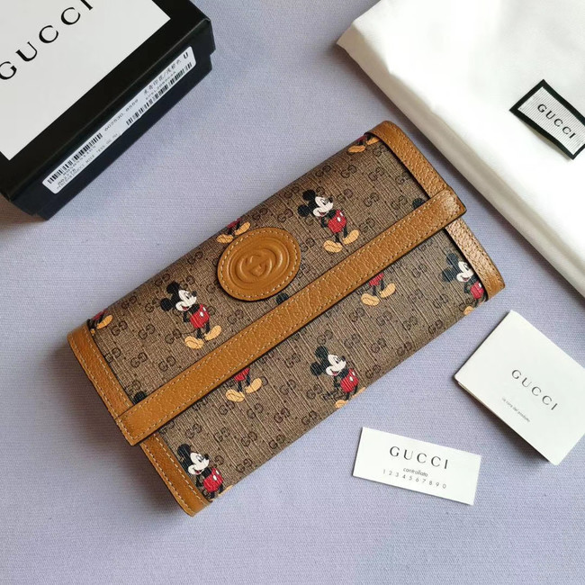 Gucci Disney x continental wallet 602530 brown
