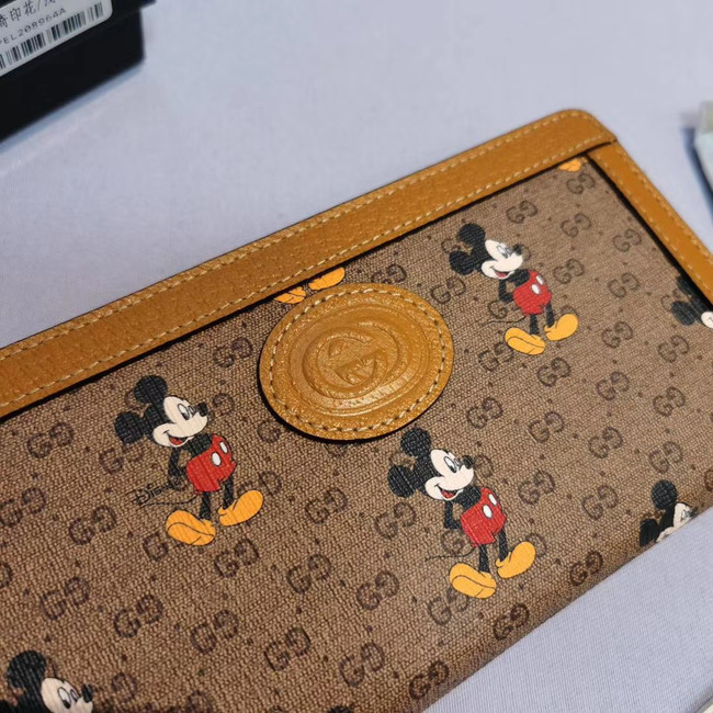 Gucci Disney x zip around wallet 602532 brown