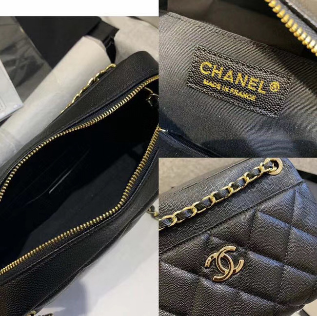 CHANEL Small camera bag Grained Calfskin & Gold-Tone Metal AS1367 black